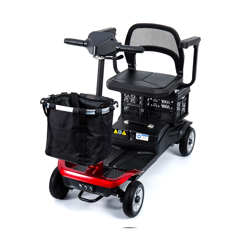 اسکوتر متحرک 4 چرخ سبک وزن YL-02 برای سالمندان، دارای صندلی چرخشی 360 درجه