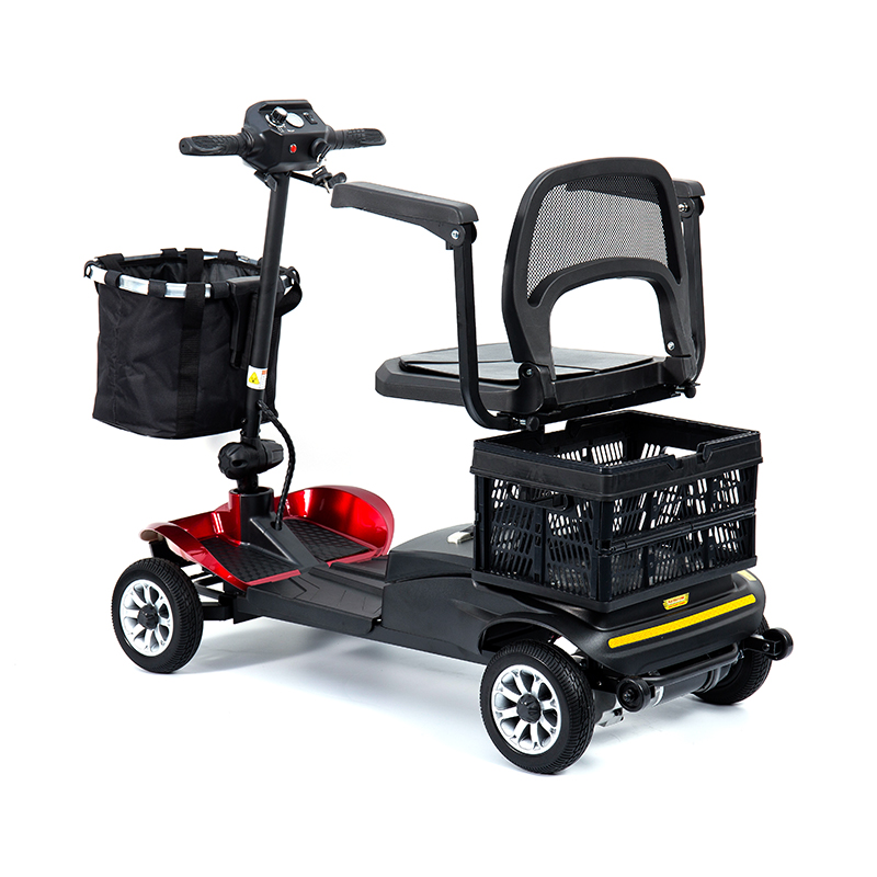 اسکوتر متحرک 4 چرخ سبک وزن YL-02 برای سالمندان، دارای صندلی چرخشی 360 درجه