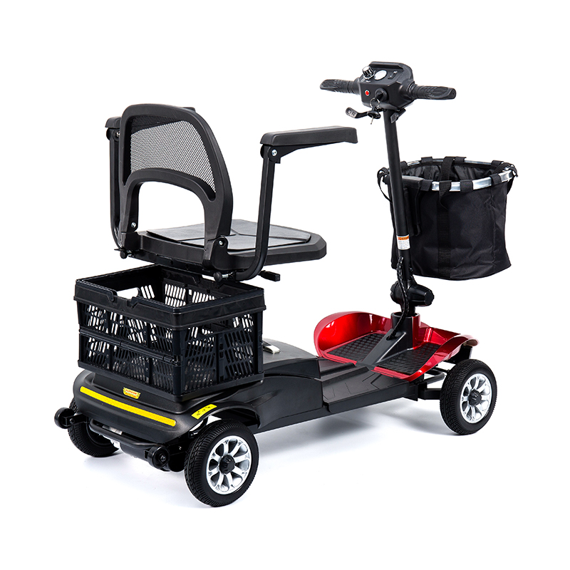 اسکوتر متحرک 4 چرخ سبک وزن YL-02 برای سالمندان، دارای صندلی چرخشی 360 درجه